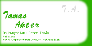 tamas apter business card